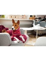 Wooldog Chunky Hand-Knitted Rosebud Pet Blanket Burgundy
