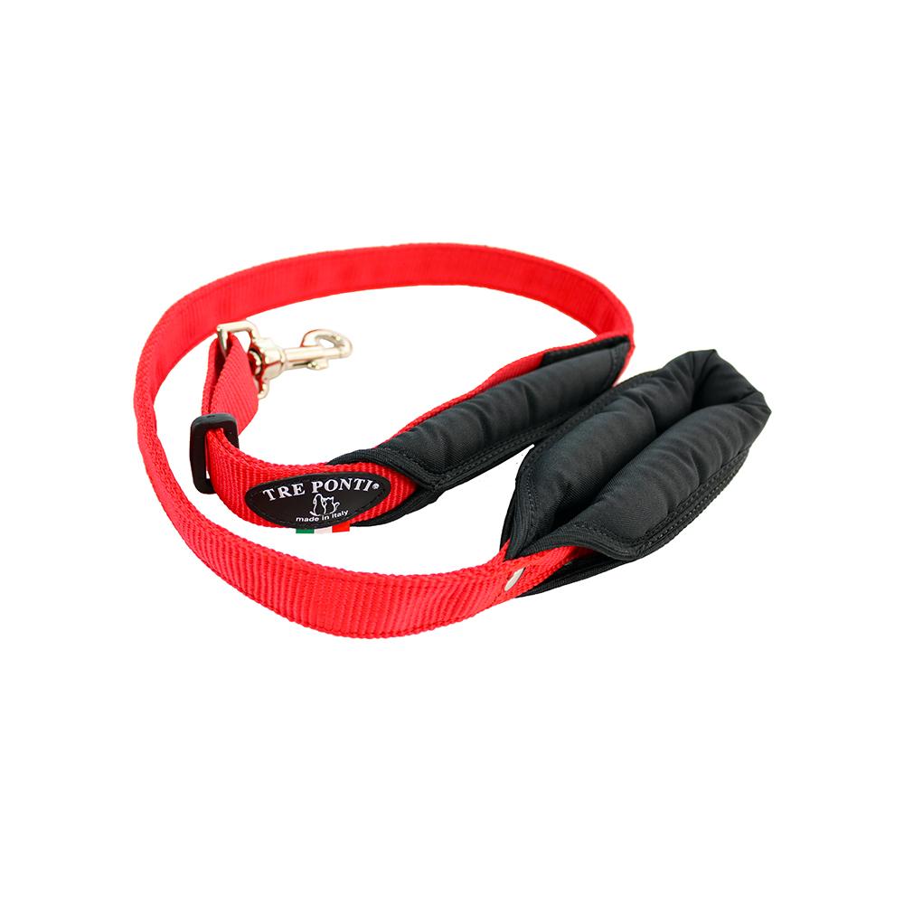 Tre Ponti Padded Double Handle Red Dog Leads