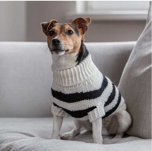 Wooldog Black & White Vermont Hand-Knitted Dog Jumper