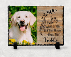Personalised Pet Photo Memorial Slate With Stand