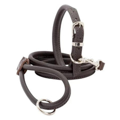 Dogs & Horses Rolled Leather Dog Collar and Lead Set Brown