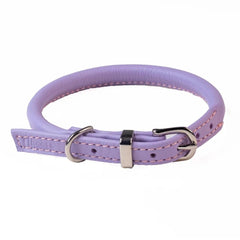 Dogs & Horses Rolled Leather Dog Collar and Lead Set Lilac