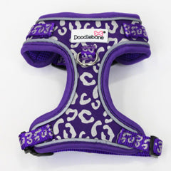 Doodlebone Adjustable Airmesh Dog Harness - Violet Leopard Reflective
