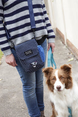 DOOG Walkie Bag - Navy Blue Polka Dot