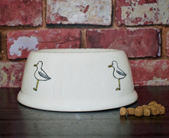 Personalised Seagull Stamp Slanted Dog Bowls