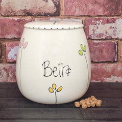 Personalised Petal Dog Treat Jar | Handmade UK