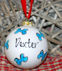 Personalised Christmas Baubles Blue Bones | Gifts For Dog Lovers