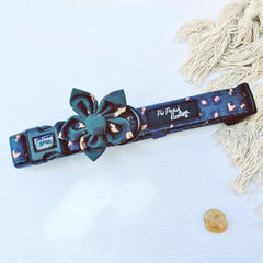 Emerald Green Leopard Dog Collar With Optional Flower Accessory