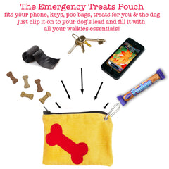 Red Bone On Yellow Cord Treats Pouch