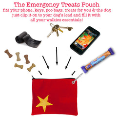 Yellow Star On Red Treats Pouch