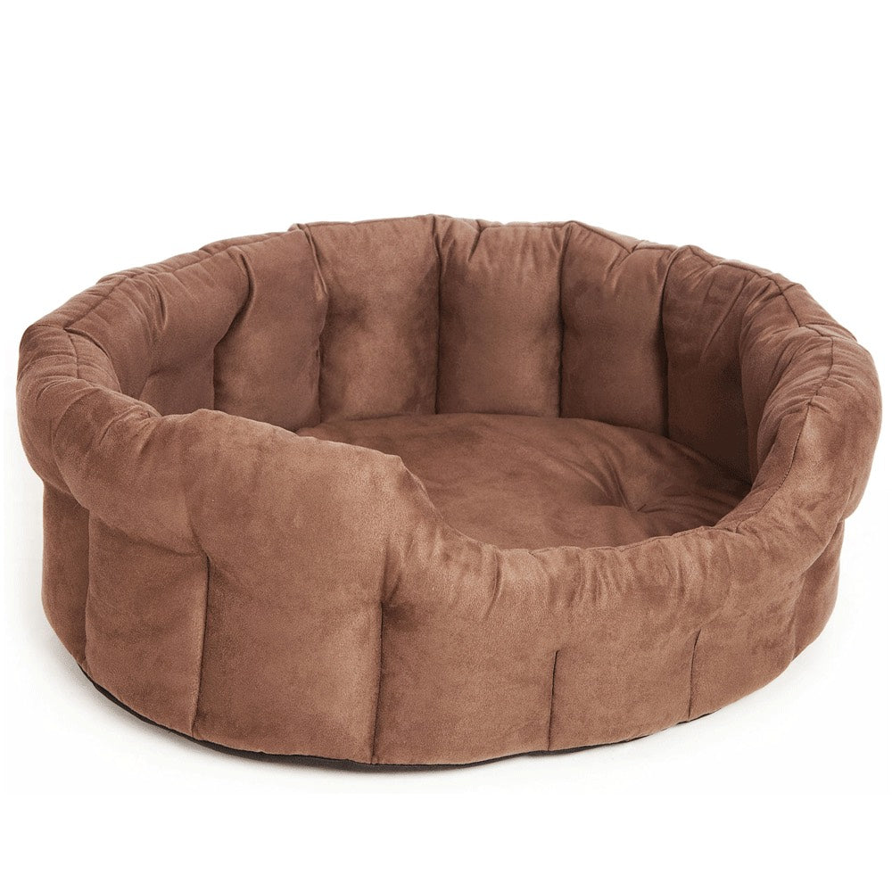 Brown Faux Suede Softee Dog Bed | Made in the UK
