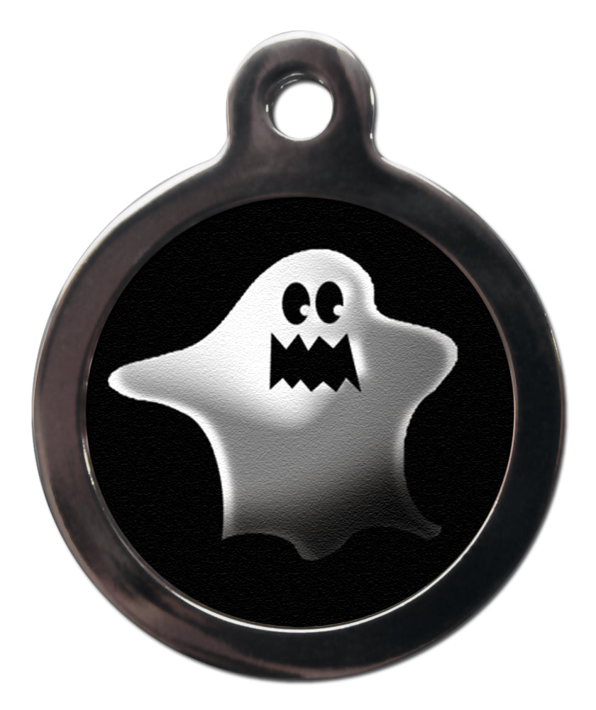 Scary Ghost Dog ID Tag