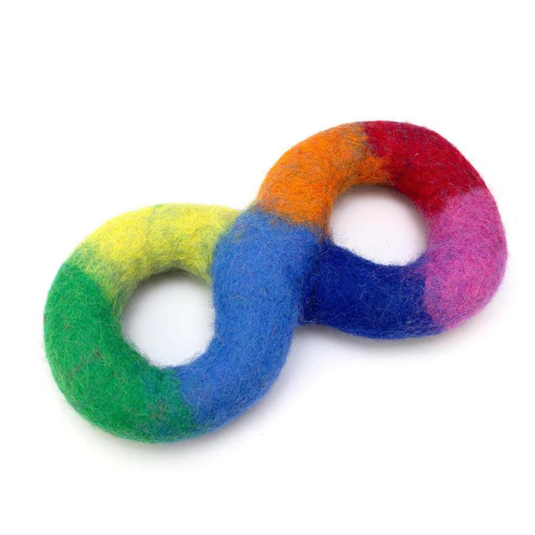 Felt Rainbow Tug Dog Toy | Hiro and Wolf