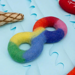 Felt Rainbow Tug Dog Toy | Hiro and Wolf