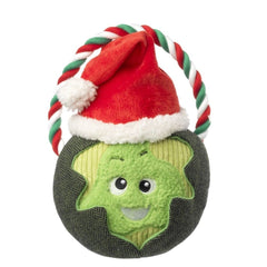 Festive Brussel Sprout On A Rope Christmas Dog Toy