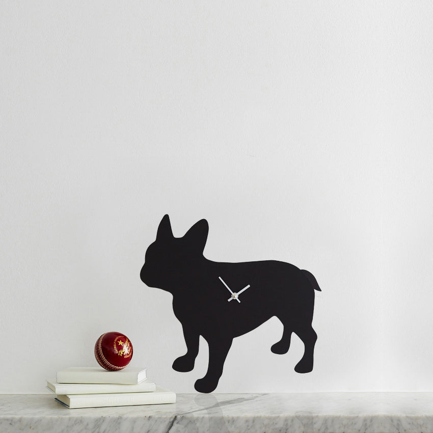Black French Bulldog Clock With Wagging Tail