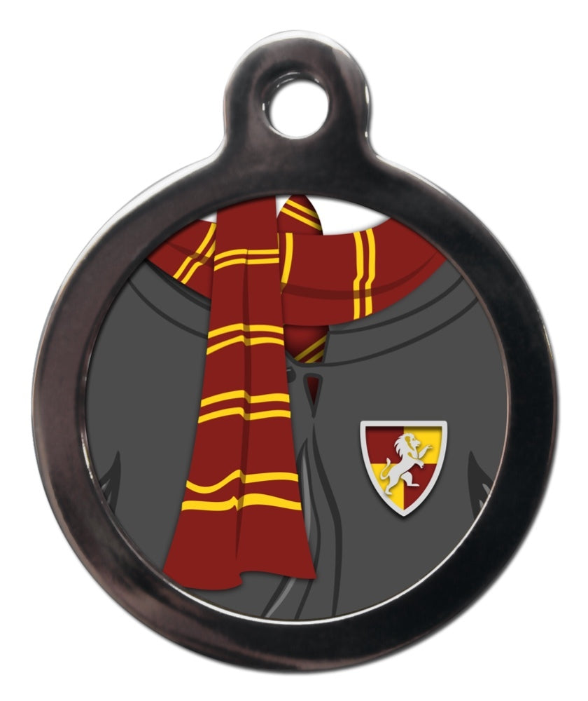 Red and Gold Scarf Harry Potter Style Dog ID Tag