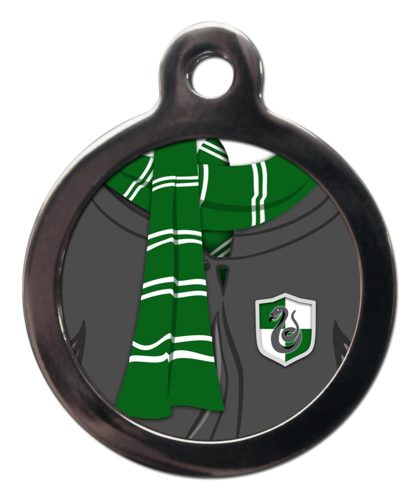 Green and Silver Scarf Harry Potter Style Dog ID Tag
