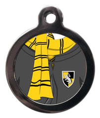 Yellow and Black Scarf Harry Potter Style Dog ID Tag