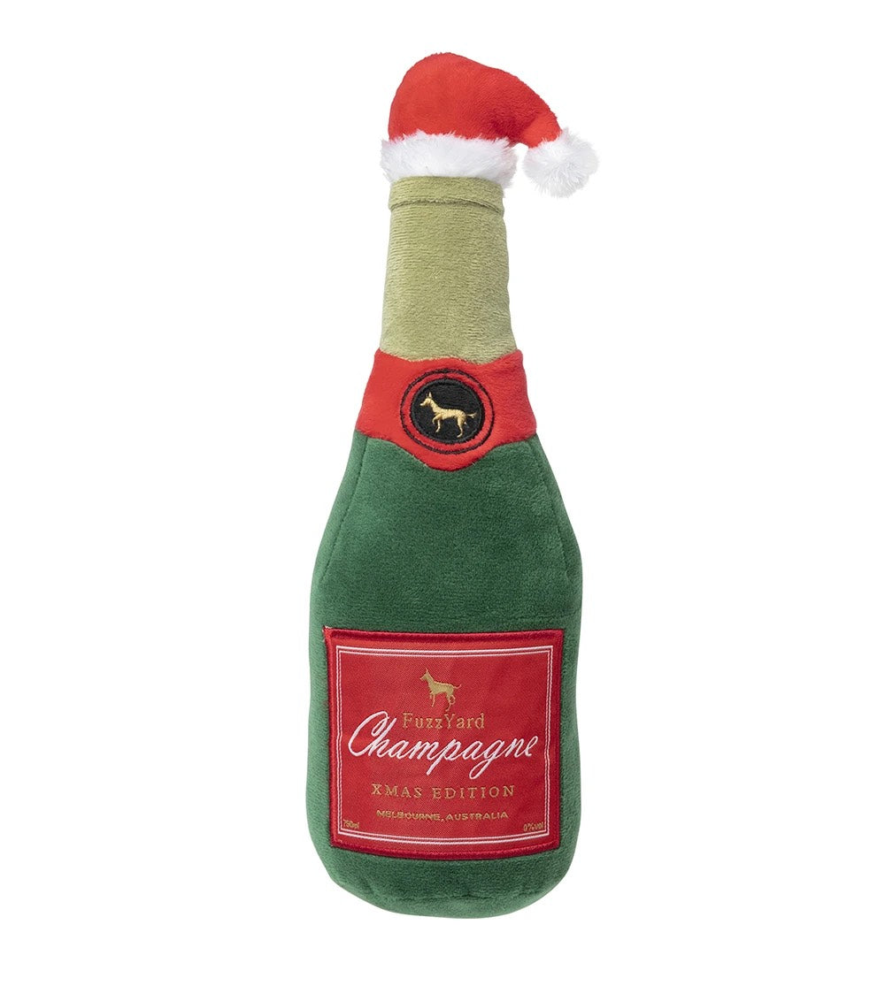 FuzzYard Champagne Christmas Edition Dog Toy