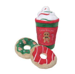 FuzzYard Gingerccino & Donuts 3 Pack Christmas Dog Toys