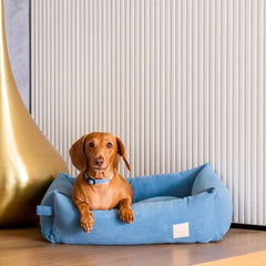FuzzYard Life Corduroy Dog Bed in French Blue