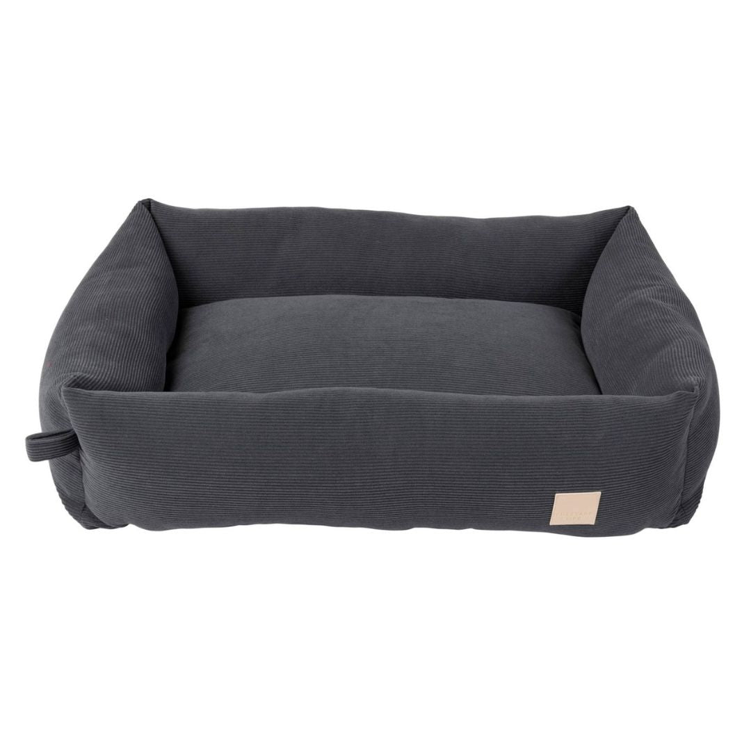 FuzzYard Life Corduroy Dog Bed in Slate Grey