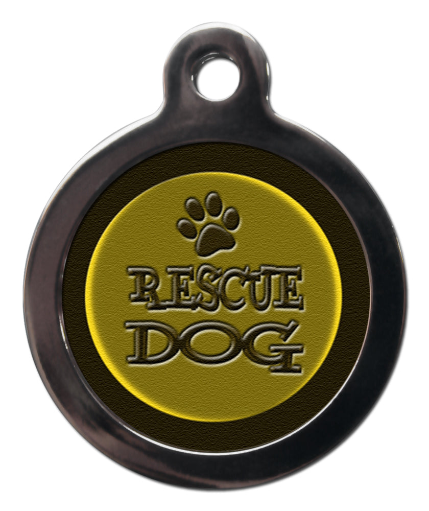 Gold Rescue Dog ID Tag