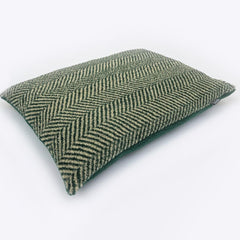 Green Herringbone Sherpa Fleece Deep Duvet Dog Bed | Danish Design