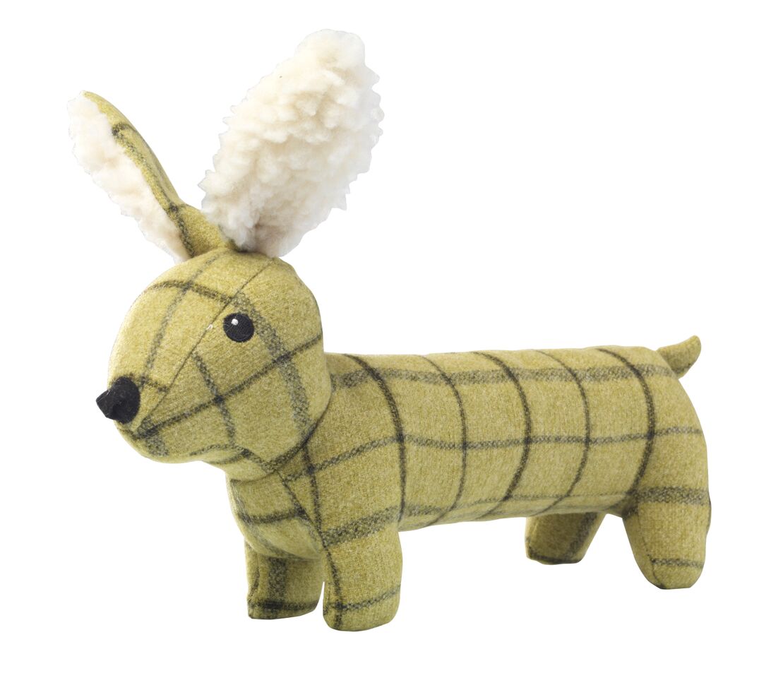 Green Tweed Long Hare Dog Toy by House of Paws 