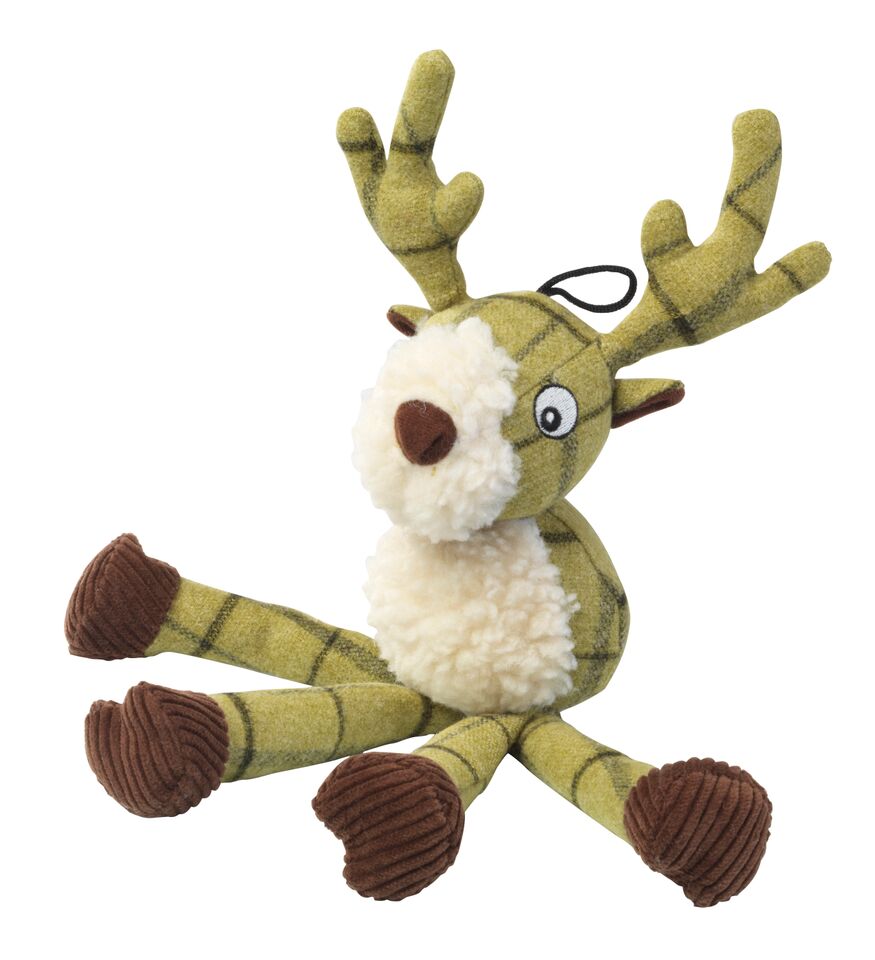 Green Tweed Long Legs Stag Dog Toy by House of Paws 