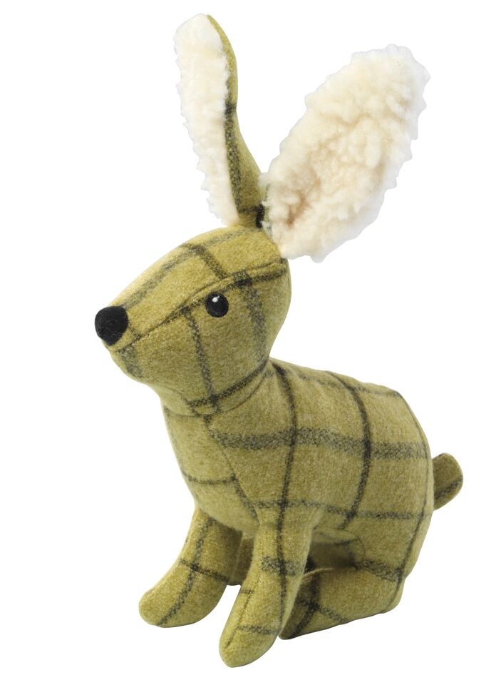 Green Tweed Plush Hare Dog Toy by House of Paws 