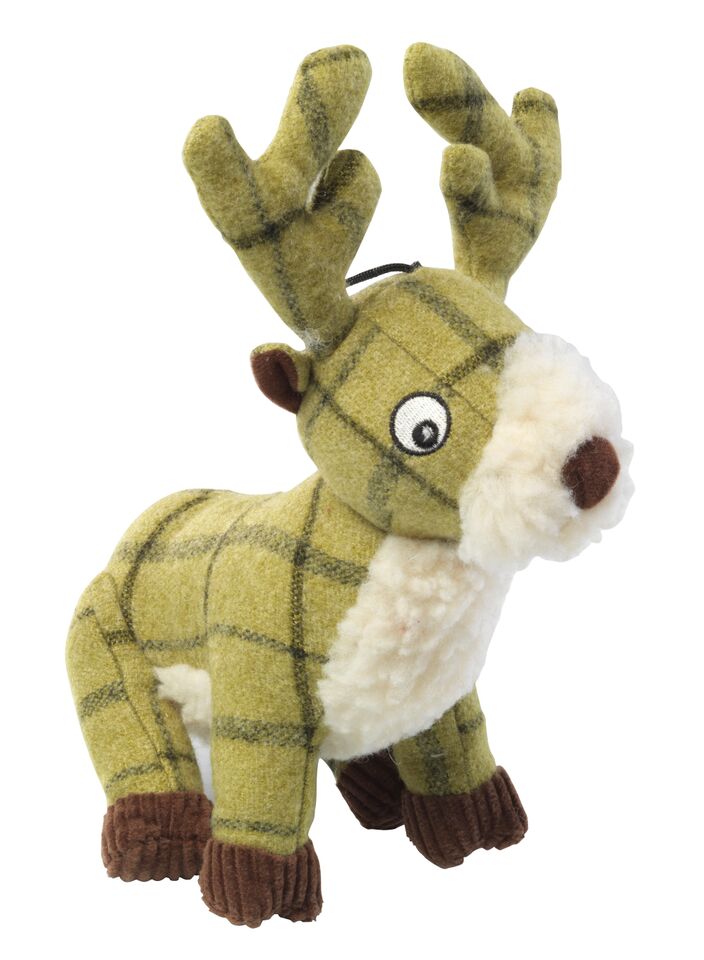 Green Tweed Plush Stag Dog Toy by House of Paws 