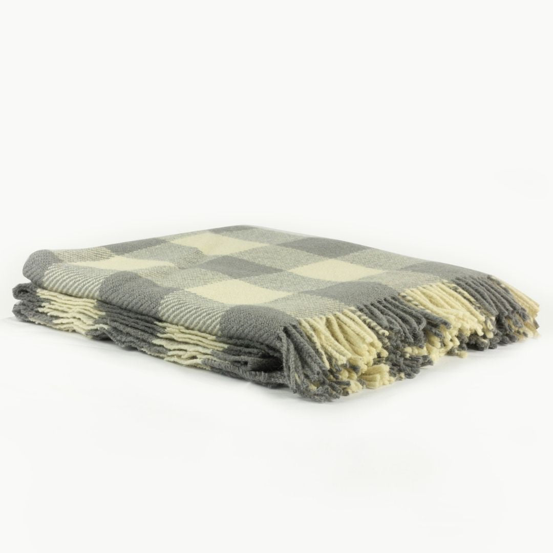 Grey Check Wool Rugleton | Twool