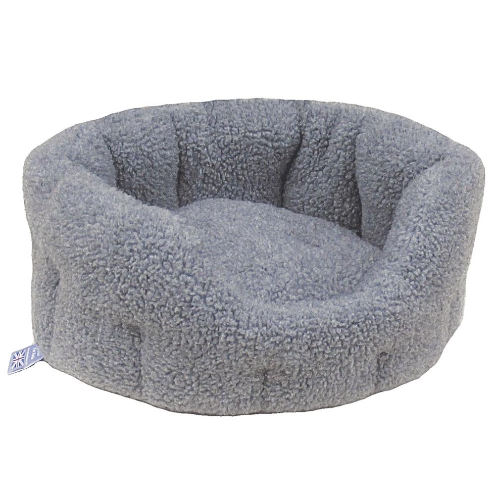 Silver Grey Fleece Softee Dog Bed by P&L | Made in the UK