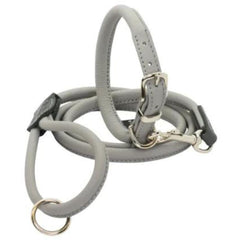 Grey Rolled Leather Dog Collar and Lead by Dogs & Horses