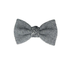 Grey Tweed Bow Tie For Dogs by Sotnos