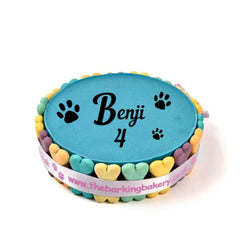 Handwritten Blue Pawty Cake For Dogs | The Barking Bakery