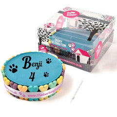 Handwritten Blue Pawty Cake For Dogs | The Barking Bakery