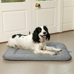 P&L Grey Basket Weave Rectangular Dog Crate Cushion Pads  | UK