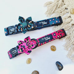 Hot Pink Leopard Dog Collar With Optional Flower Accessory