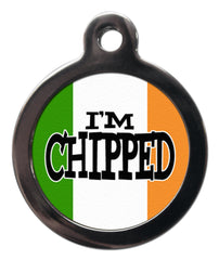 I'm Chipped Irish Flag Dog ID Tag