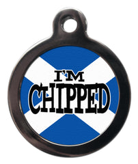 I'm Chipped Saint Andrews Cross Dog ID Tag