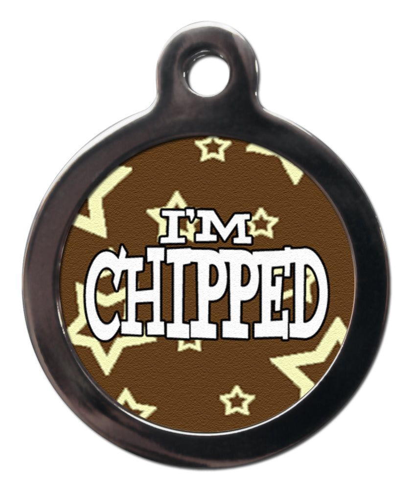I'm Chipped Starz Dog ID Tag
