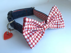 Doris Day Bow Tie Designer Dog Collar