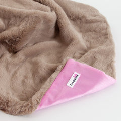 Doodlebone Luxury Faux Fur Pet Blanket In Beige/Pink