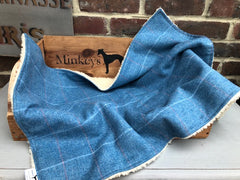 Minkeys Tweed Merry Blue Tweed Dog Blanket
