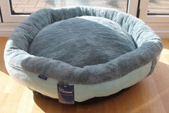 Personalised Turquoise Oceans Fleece Donut Dog Bed