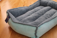 Personalised Turquoise Oceans Fleece Cradle Dog Bed