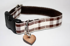 Bitter Chocolate Check Designer Dog Collar by Scrufts